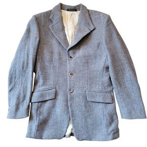 Harris Tweed Tailored Jacket Bookster Wool Gray England Blazer Sport Coat Preppy